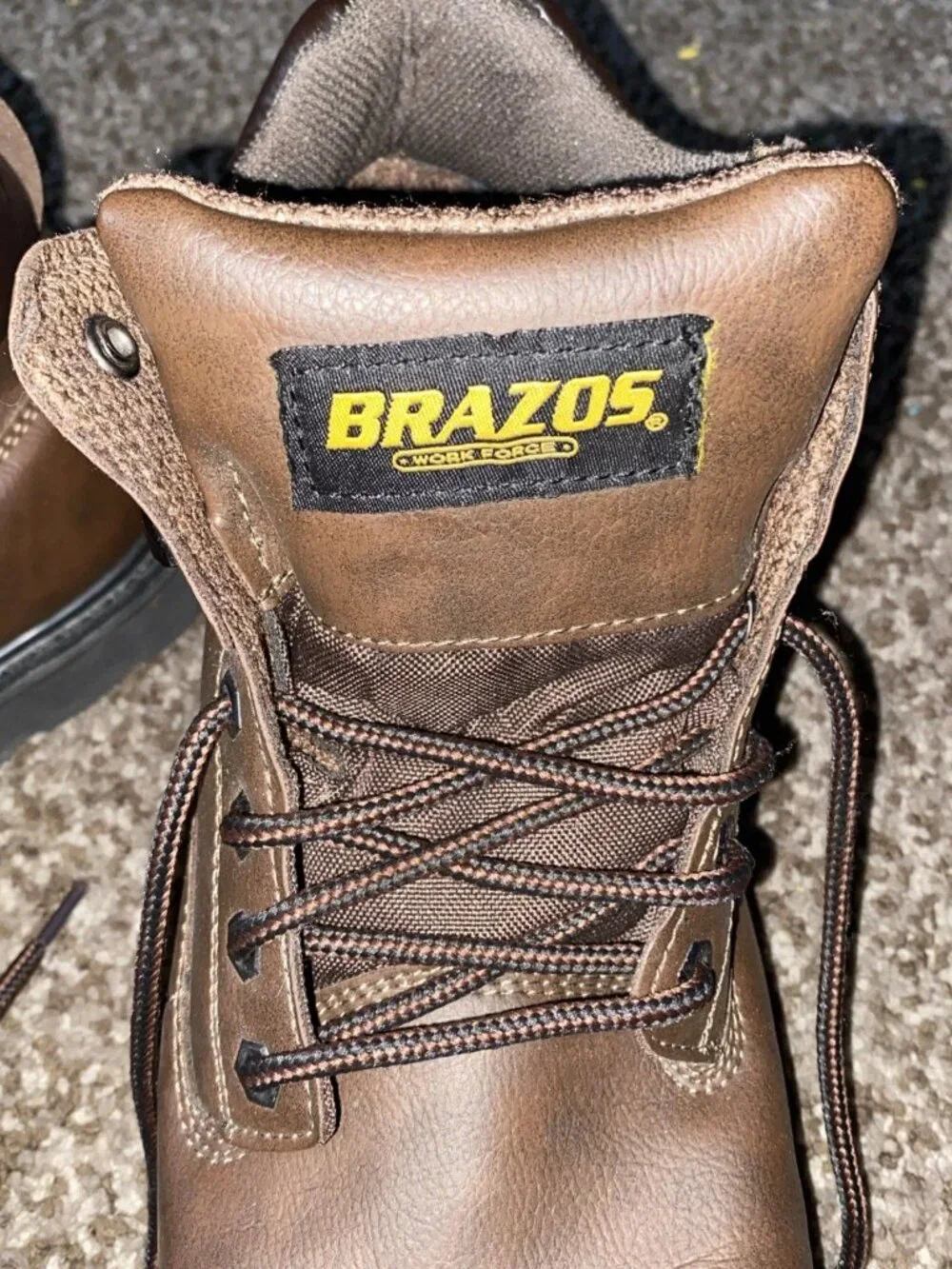 Brazos Work Force - Men's Chestnut Brown Work Boots - Size 13D - Slip & Oil Resi